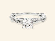 Cushion Twisted Engagement Ring