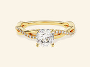 Cushion Twisted Engagement Ring
