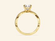 Cushion Twisted Engagement Ring