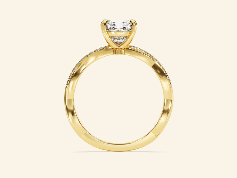 Cushion Twisted Engagement Ring