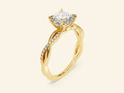 Cushion Twisted Engagement Ring