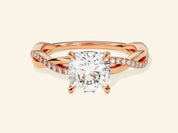 Cushion Twisted Engagement Ring