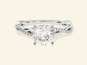 Cushion Twisted Engagement Ring