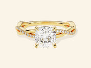 Cushion Twisted Engagement Ring