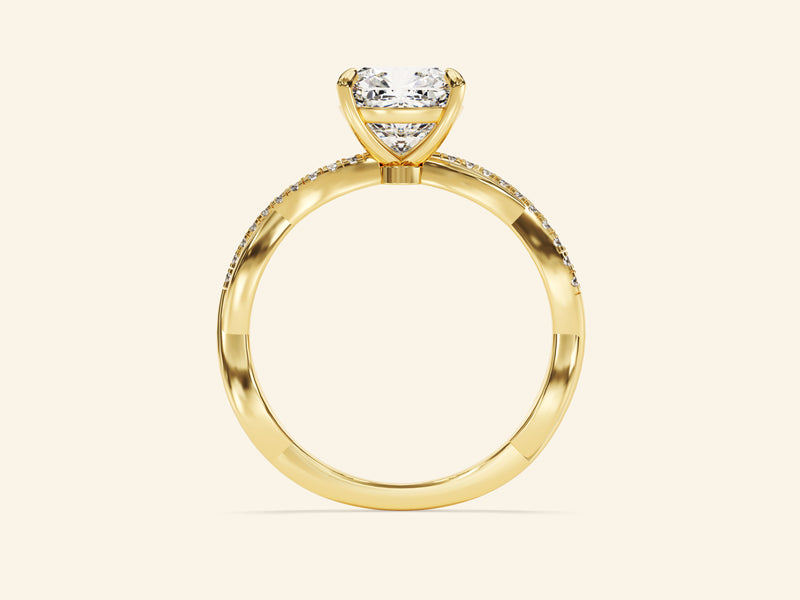 Cushion Twisted Engagement Ring