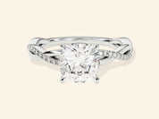 Cushion Twisted Engagement Ring