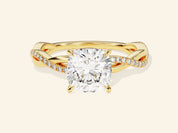 Cushion Twisted Engagement Ring