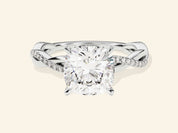 Cushion Twisted Engagement Ring