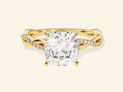 Cushion Twisted Engagement Ring