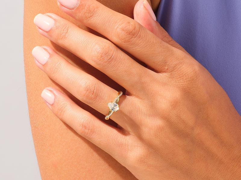 Pear Twisted Engagement Ring