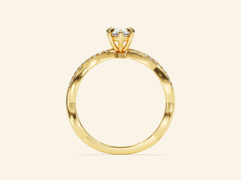 Pear Twisted Engagement Ring
