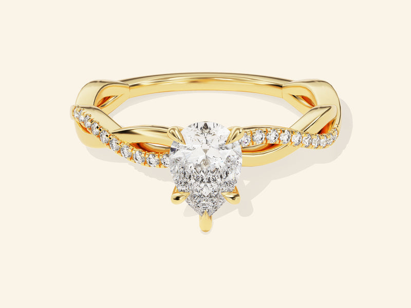 Pear Twisted Engagement Ring