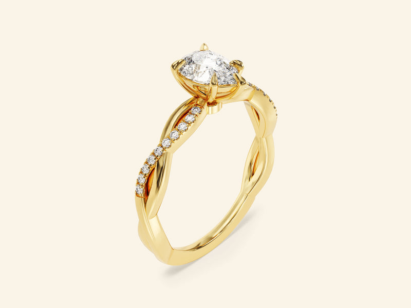 Pear Twisted Engagement Ring