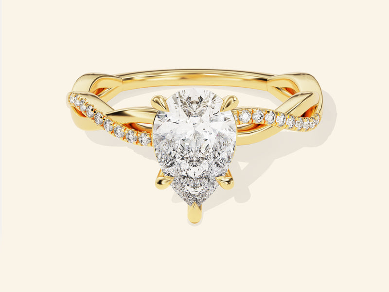 Pear Twisted Engagement Ring