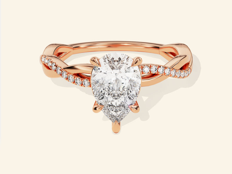 Pear Twisted Engagement Ring