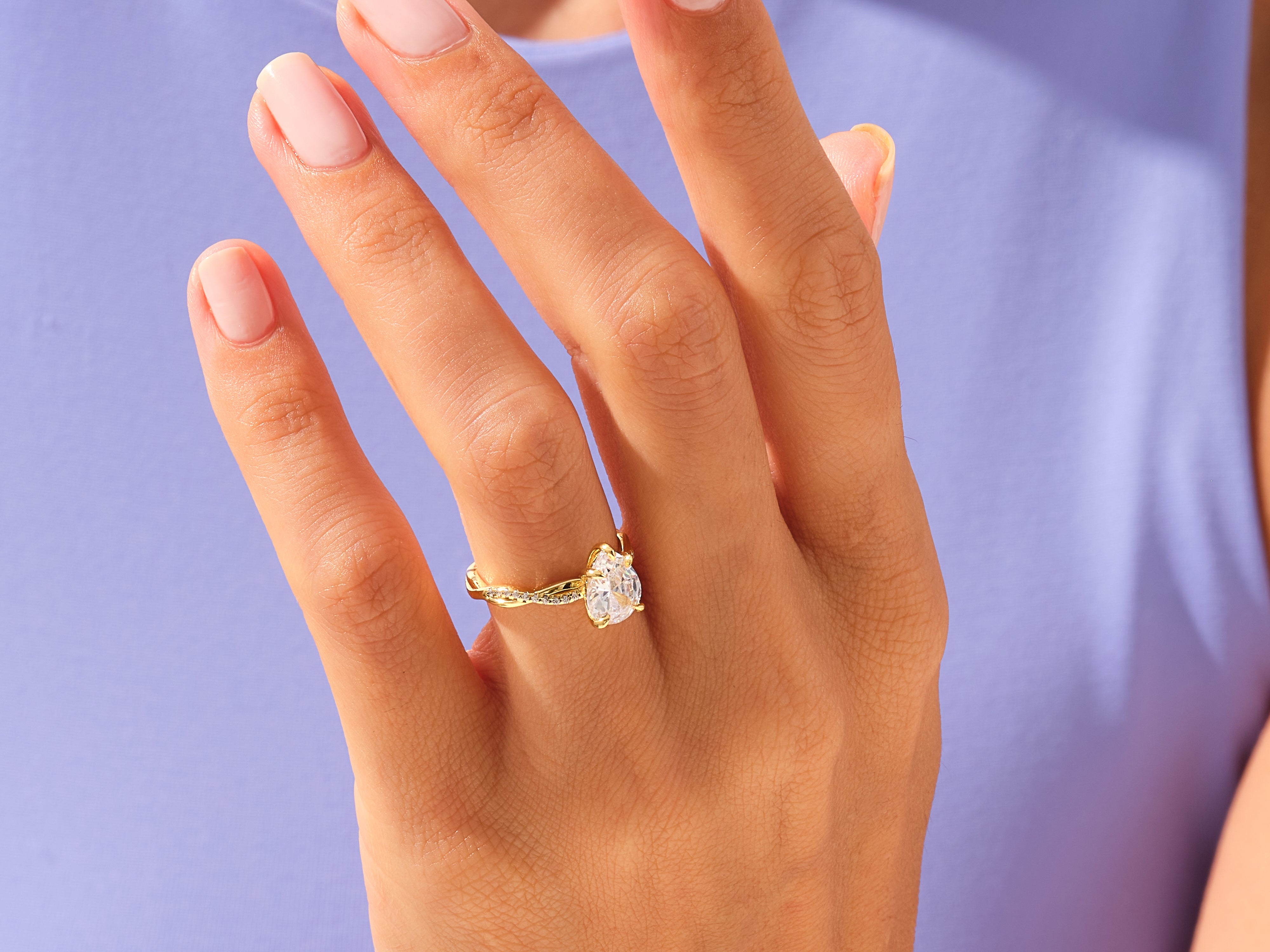 Pear Twisted Engagement Ring