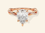 Pear Twisted Engagement Ring