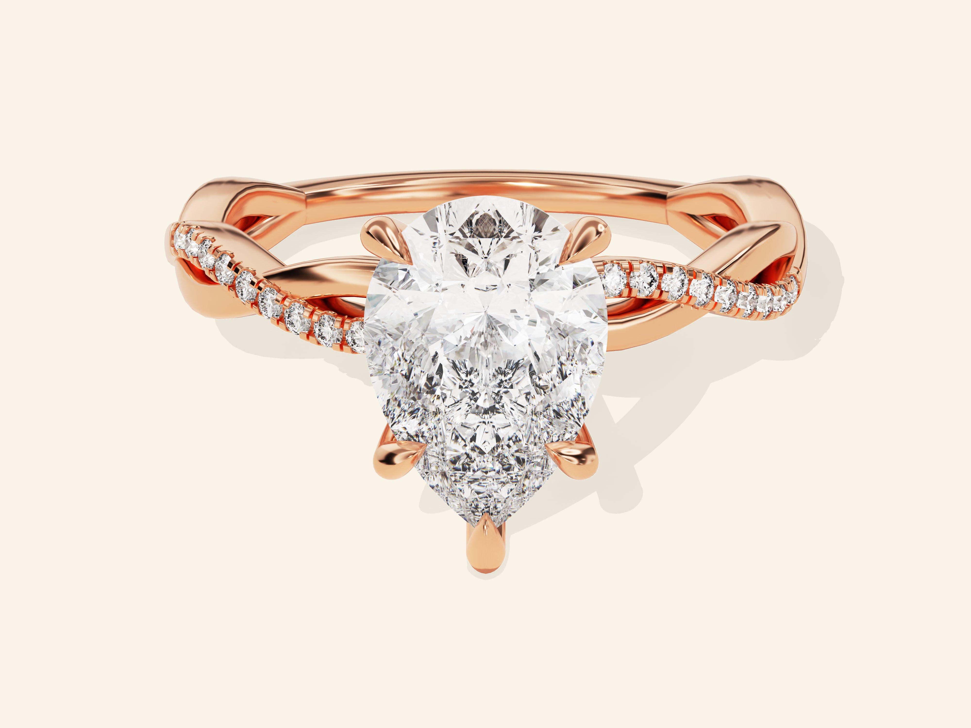 Pear Twisted Engagement Ring