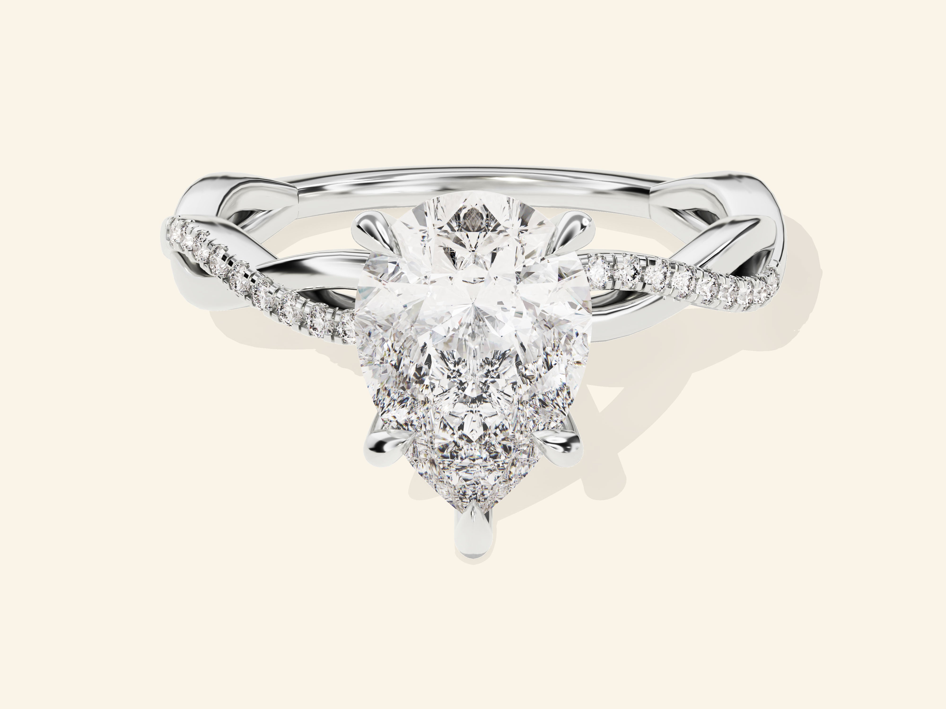 Pear Twisted Engagement Ring