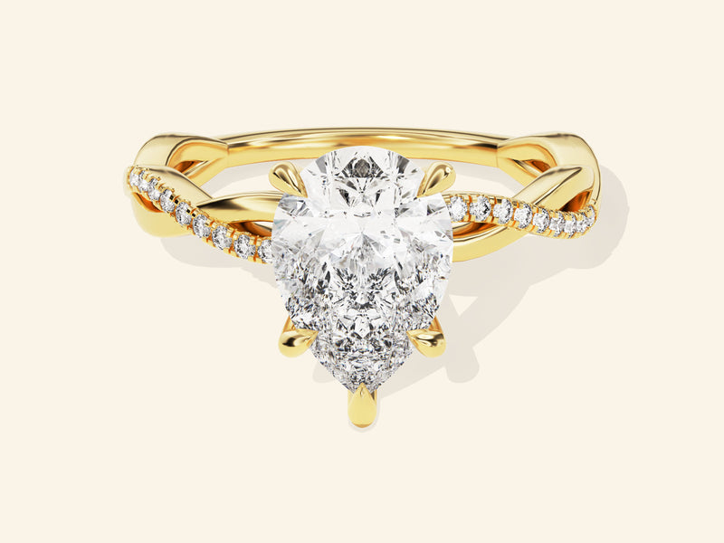 Pear Twisted Engagement Ring