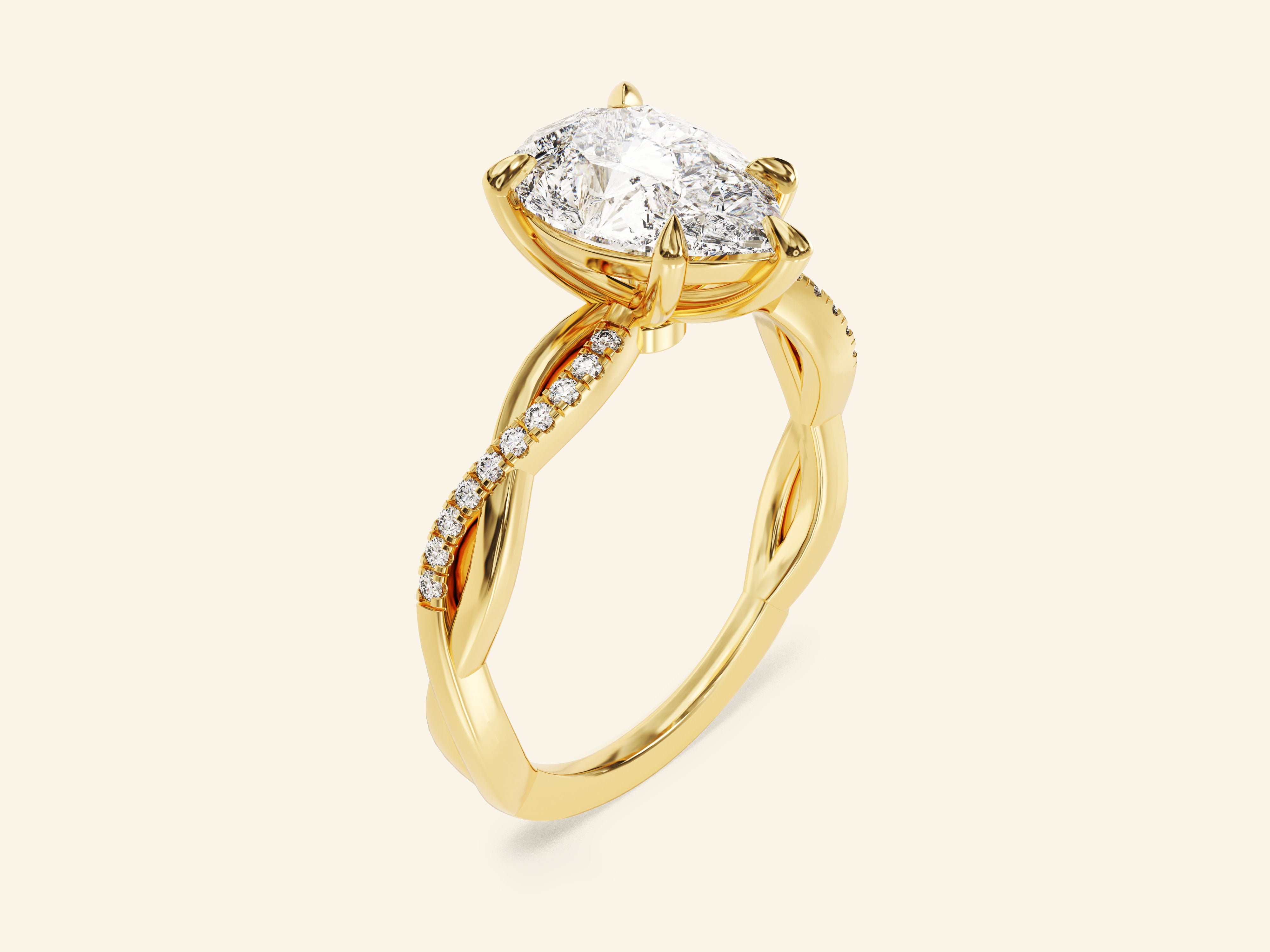 Pear Twisted Engagement Ring