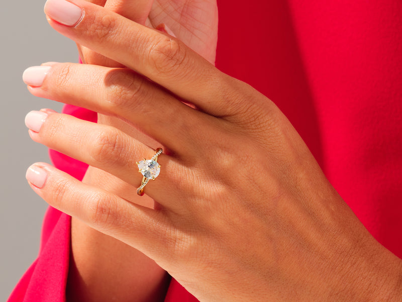 Pear Twisted Engagement Ring