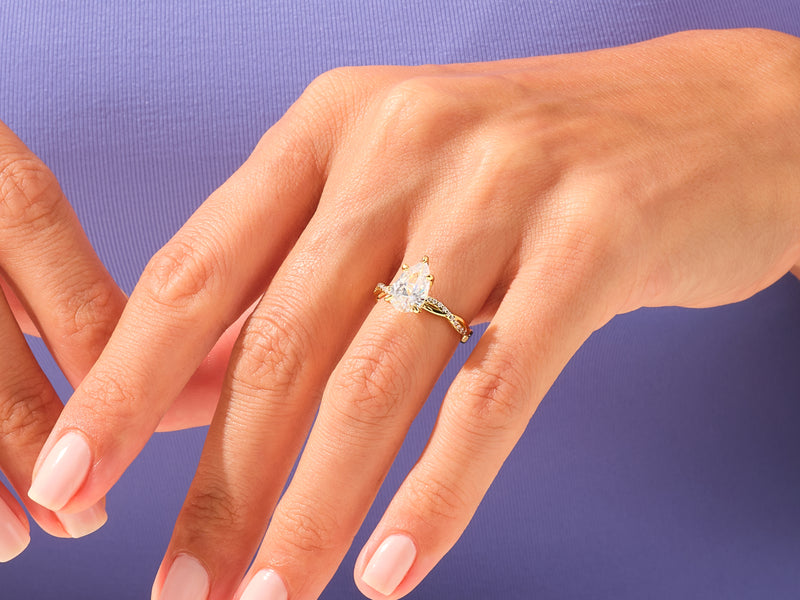 Pear Twisted Engagement Ring