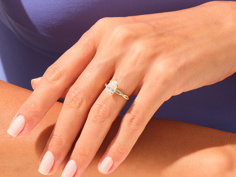 Pear Twisted Engagement Ring