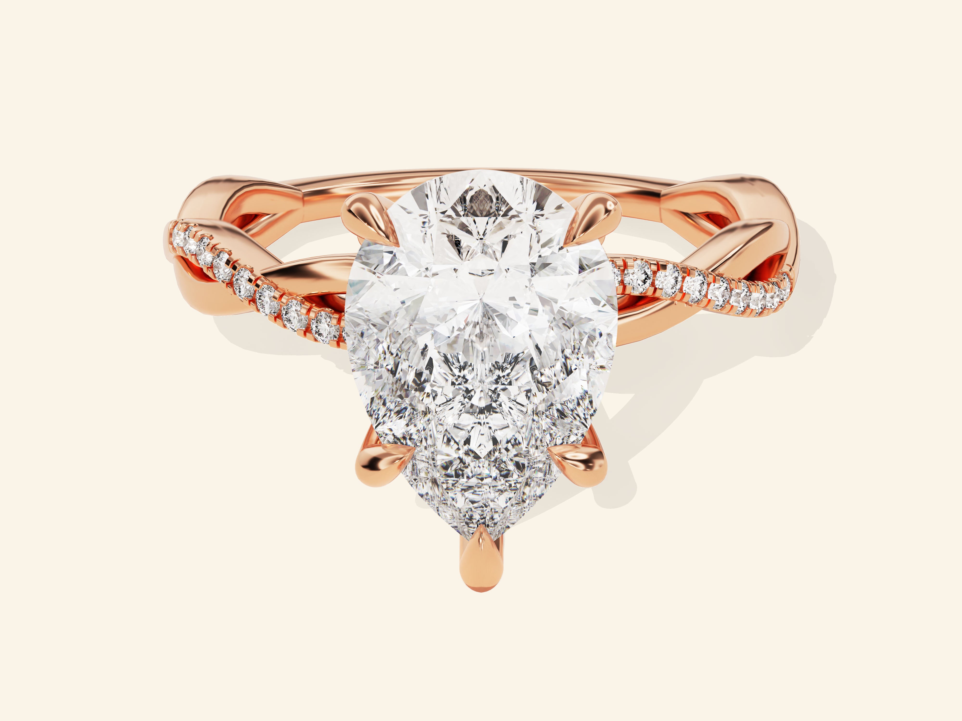 Pear Twisted Engagement Ring