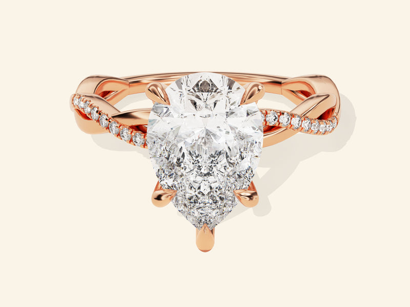 Pear Twisted Engagement Ring