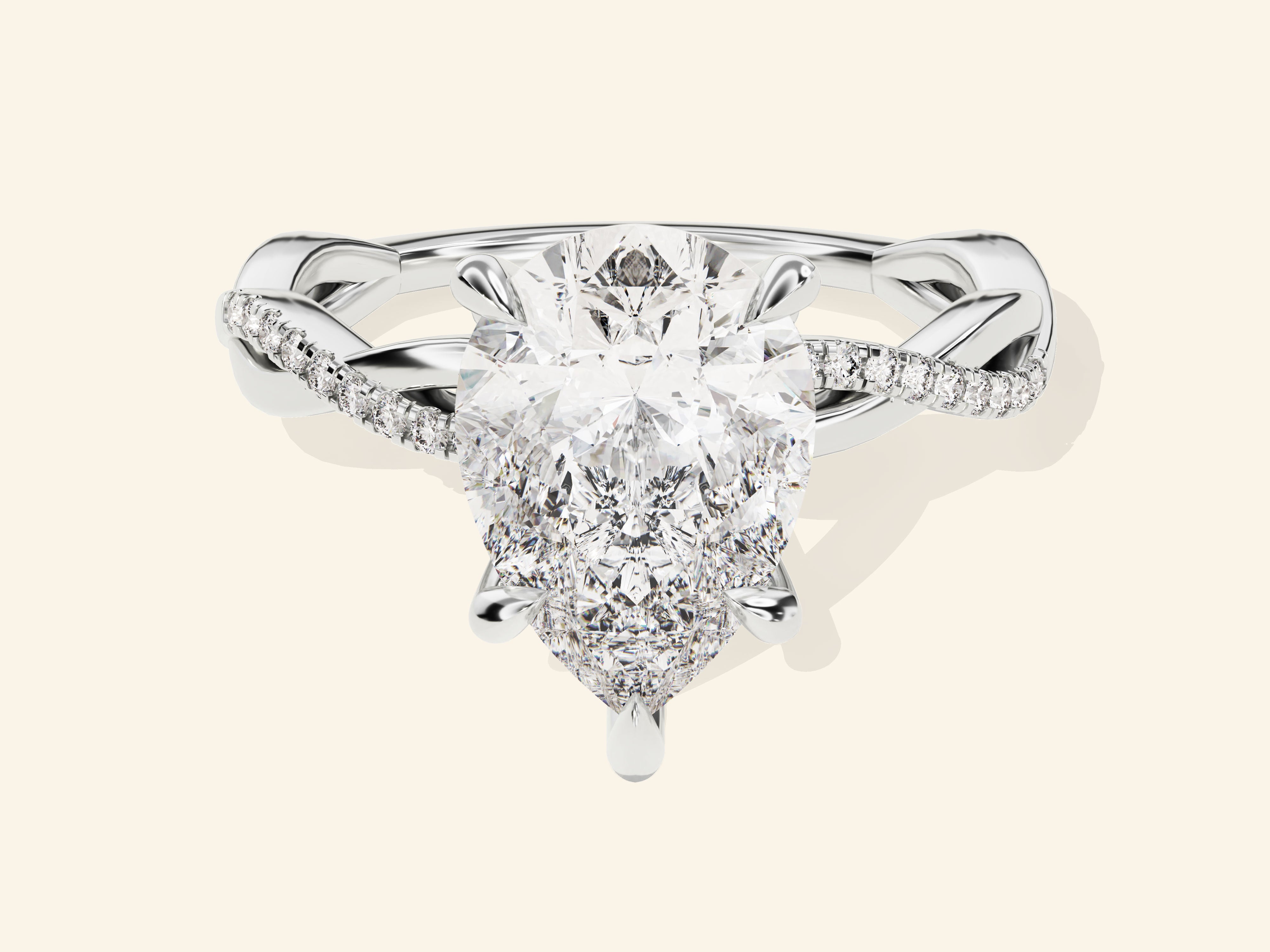 Pear Twisted Engagement Ring
