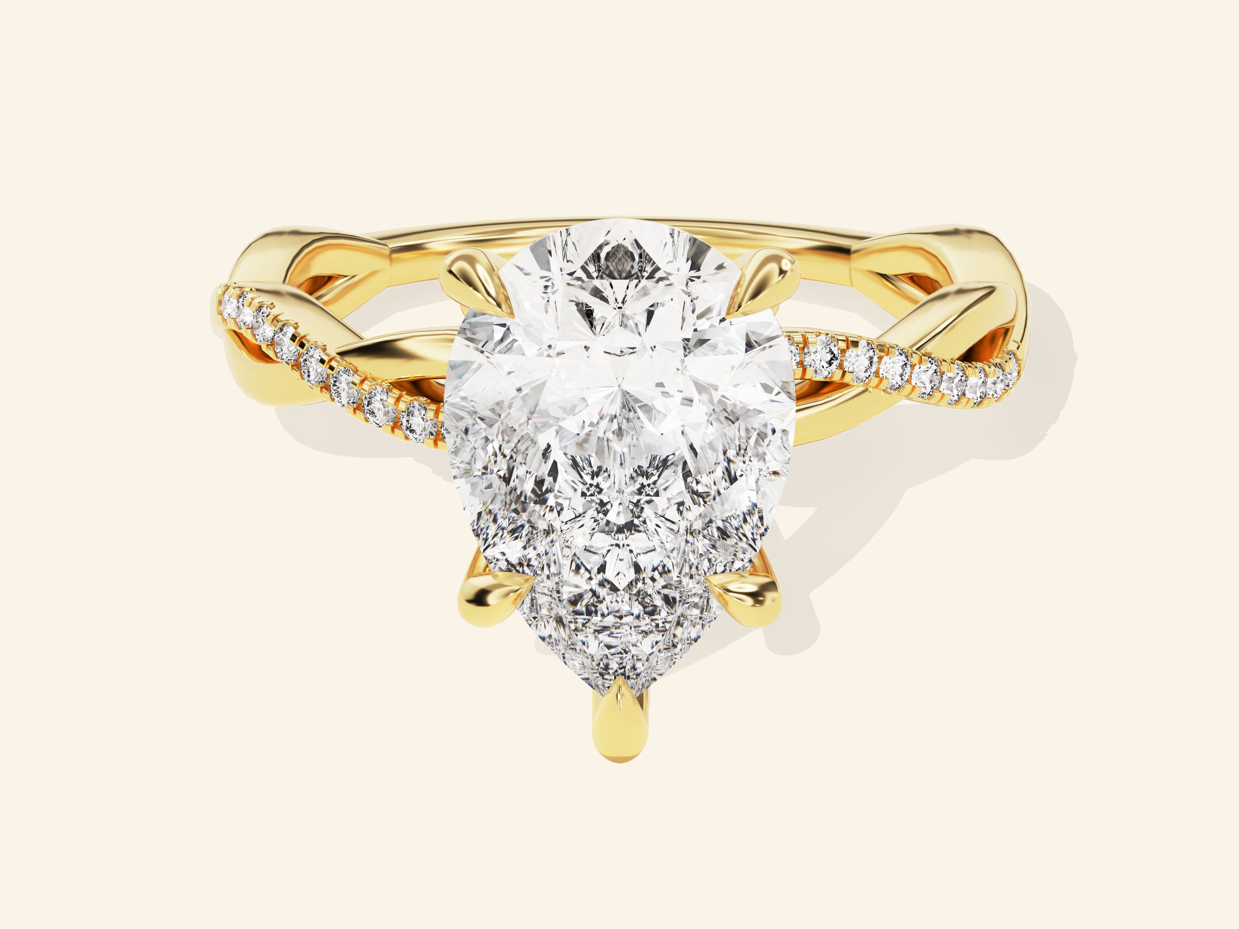 Pear Twisted Engagement Ring