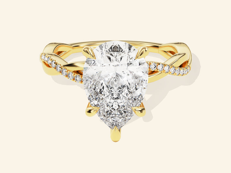 Pear Twisted Engagement Ring