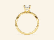 Asscher Twisted Engagement Ring