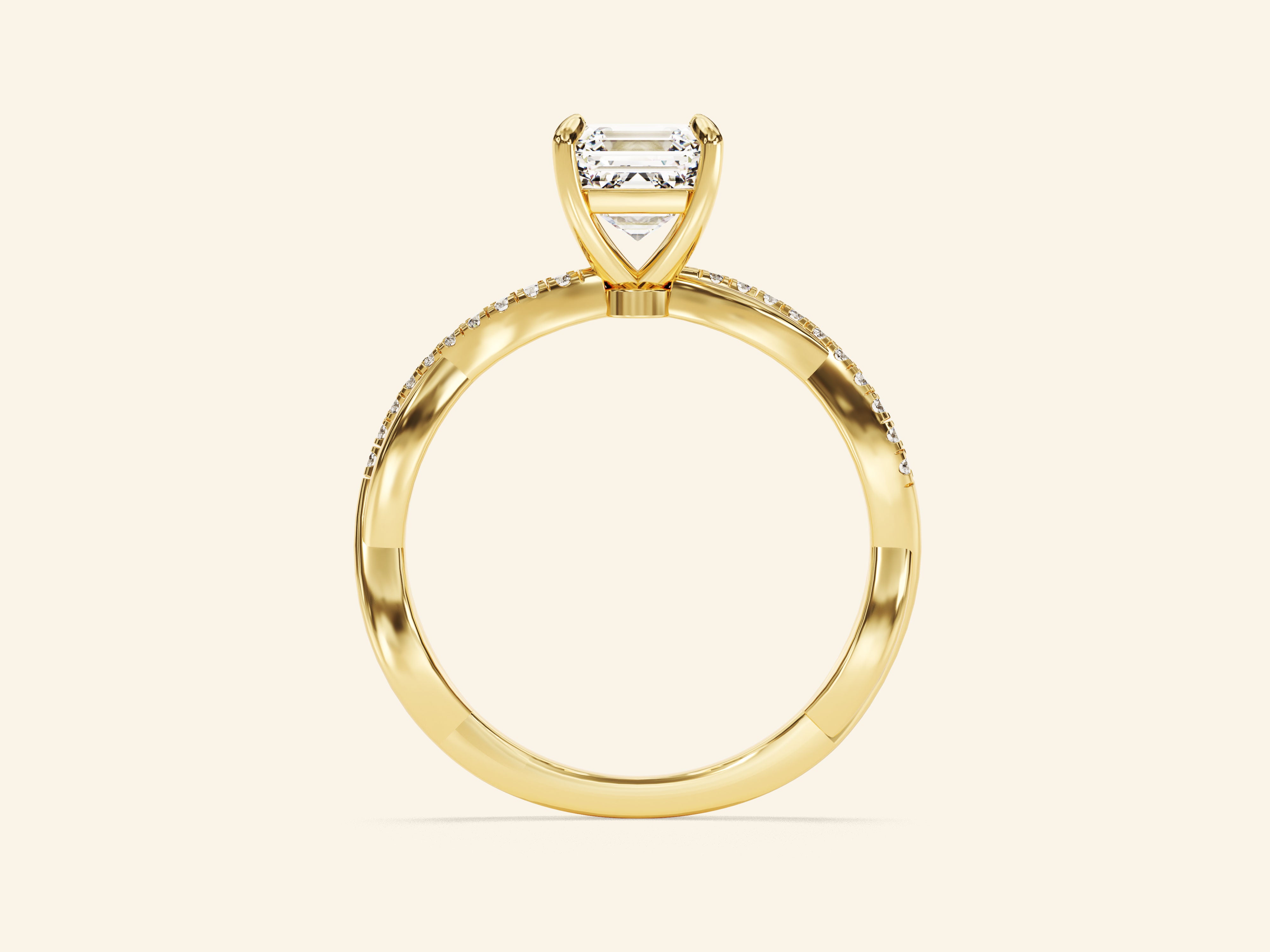 Asscher Twisted Engagement Ring