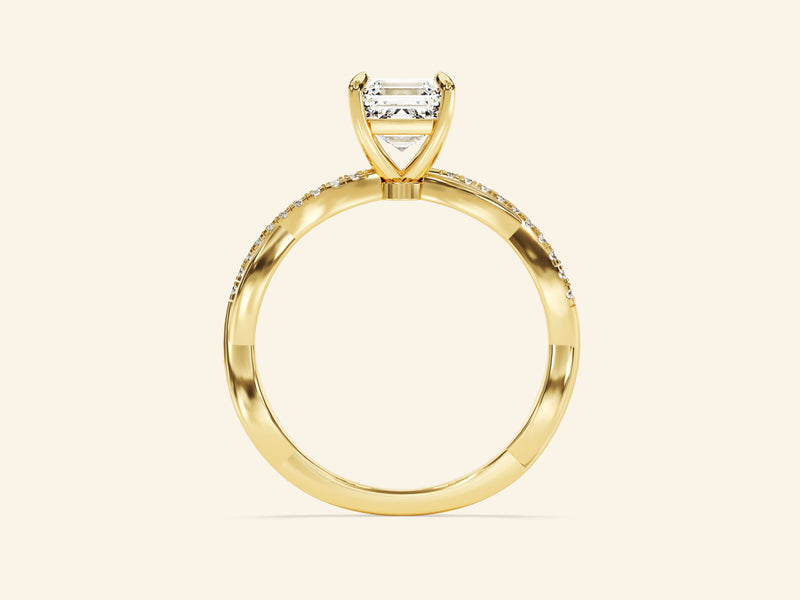 Asscher Twisted Engagement Ring