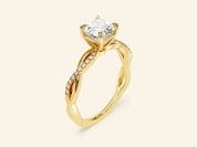 Asscher Twisted Engagement Ring