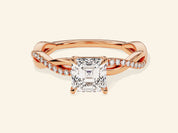 Asscher Twisted Engagement Ring