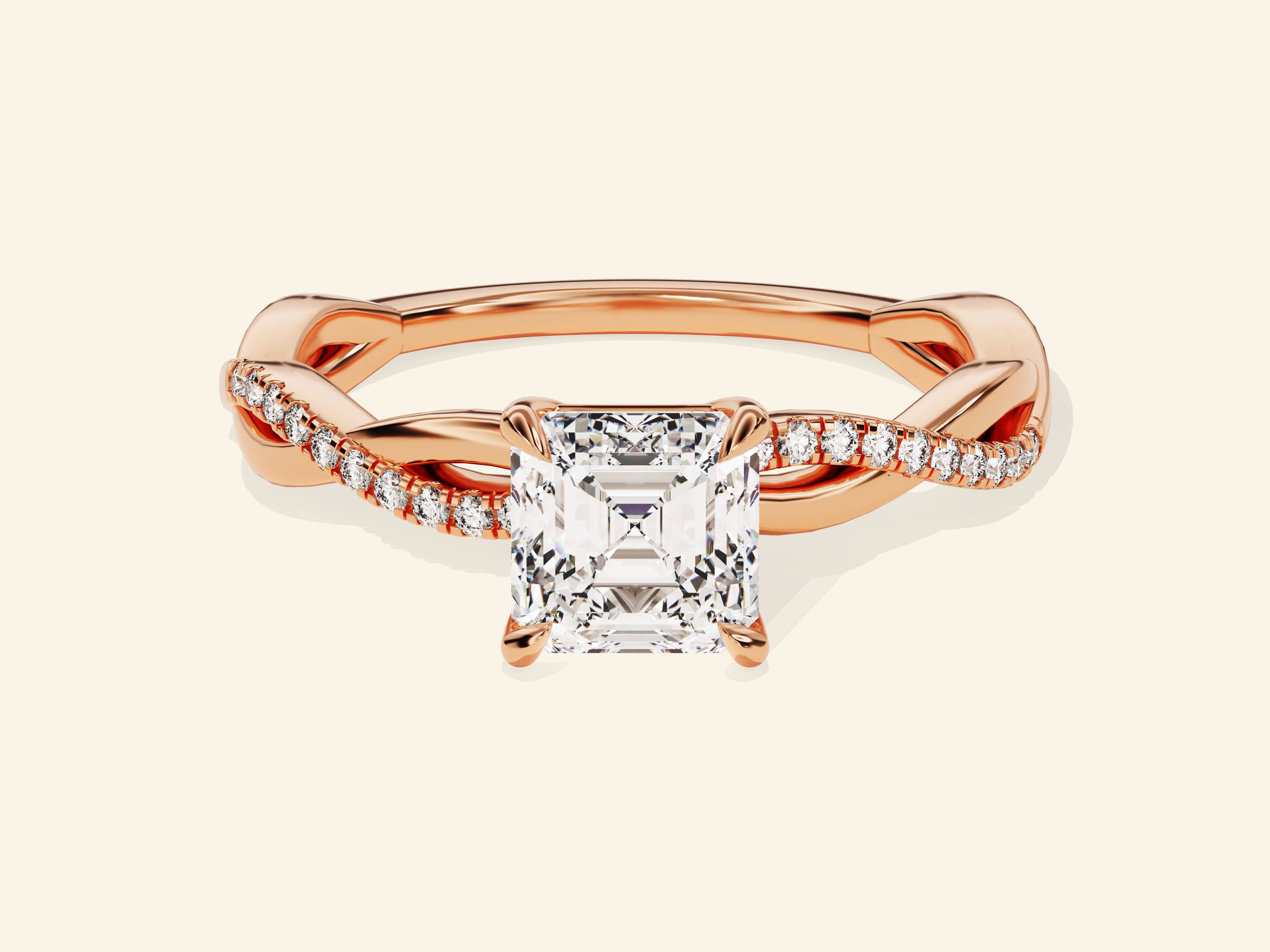 Asscher Twisted Engagement Ring