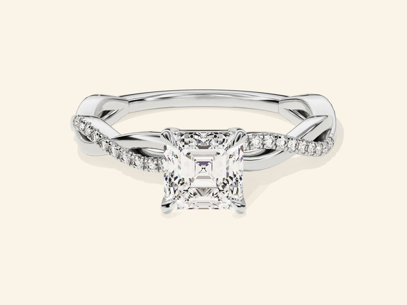 Asscher Twisted Engagement Ring