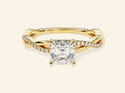 Asscher Twisted Engagement Ring
