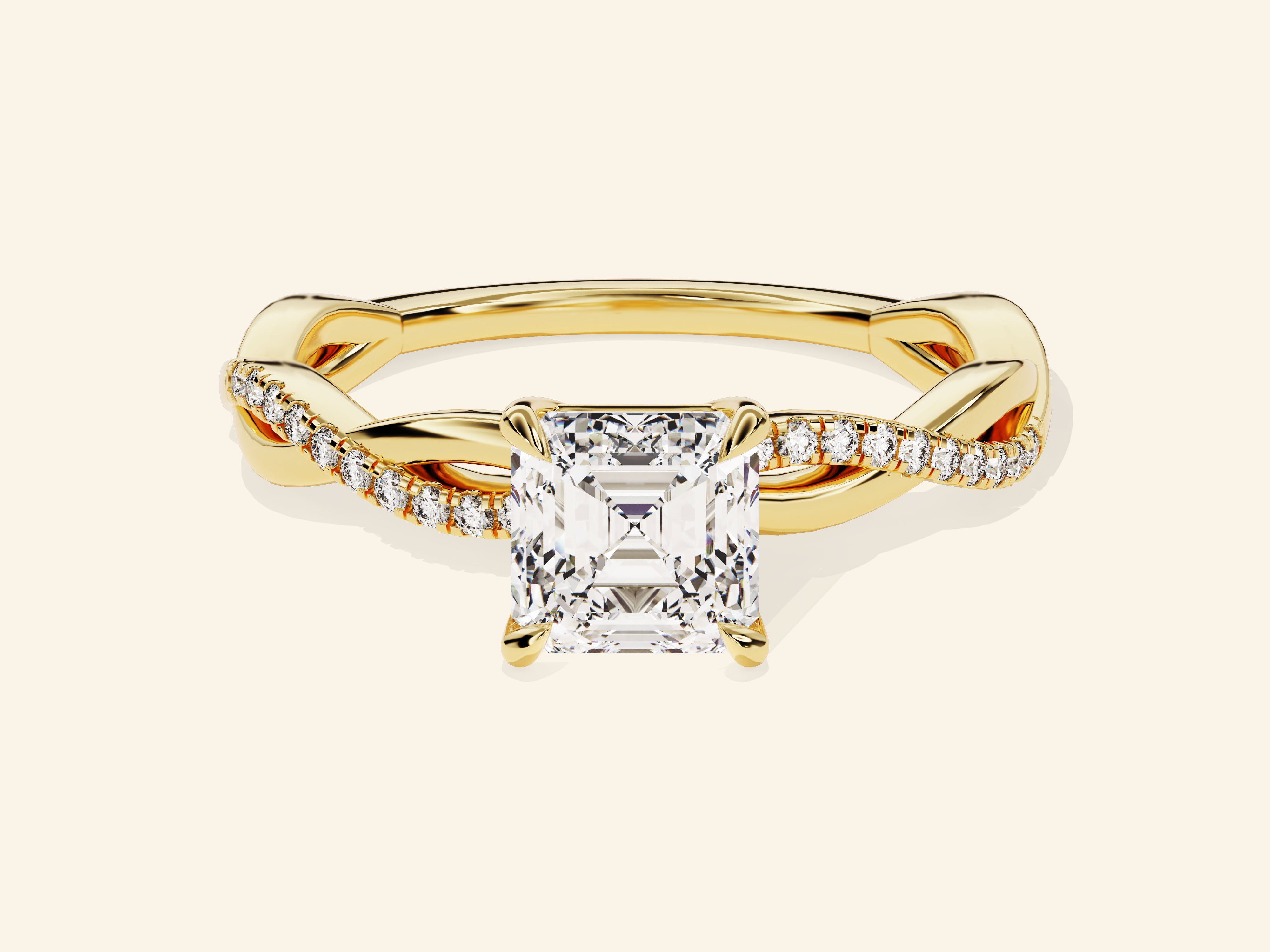 Asscher Twisted Engagement Ring
