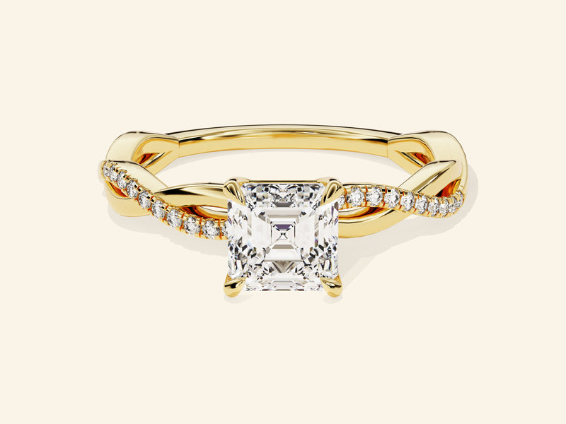 Asscher Twisted Engagement Ring