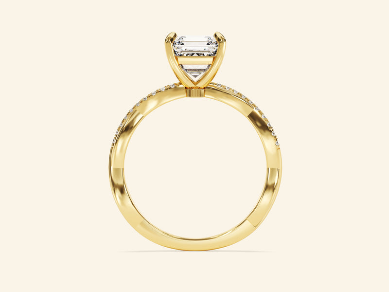 Asscher Twisted Engagement Ring