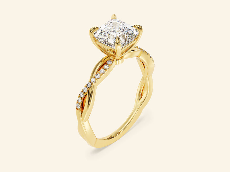 Asscher Twisted Engagement Ring