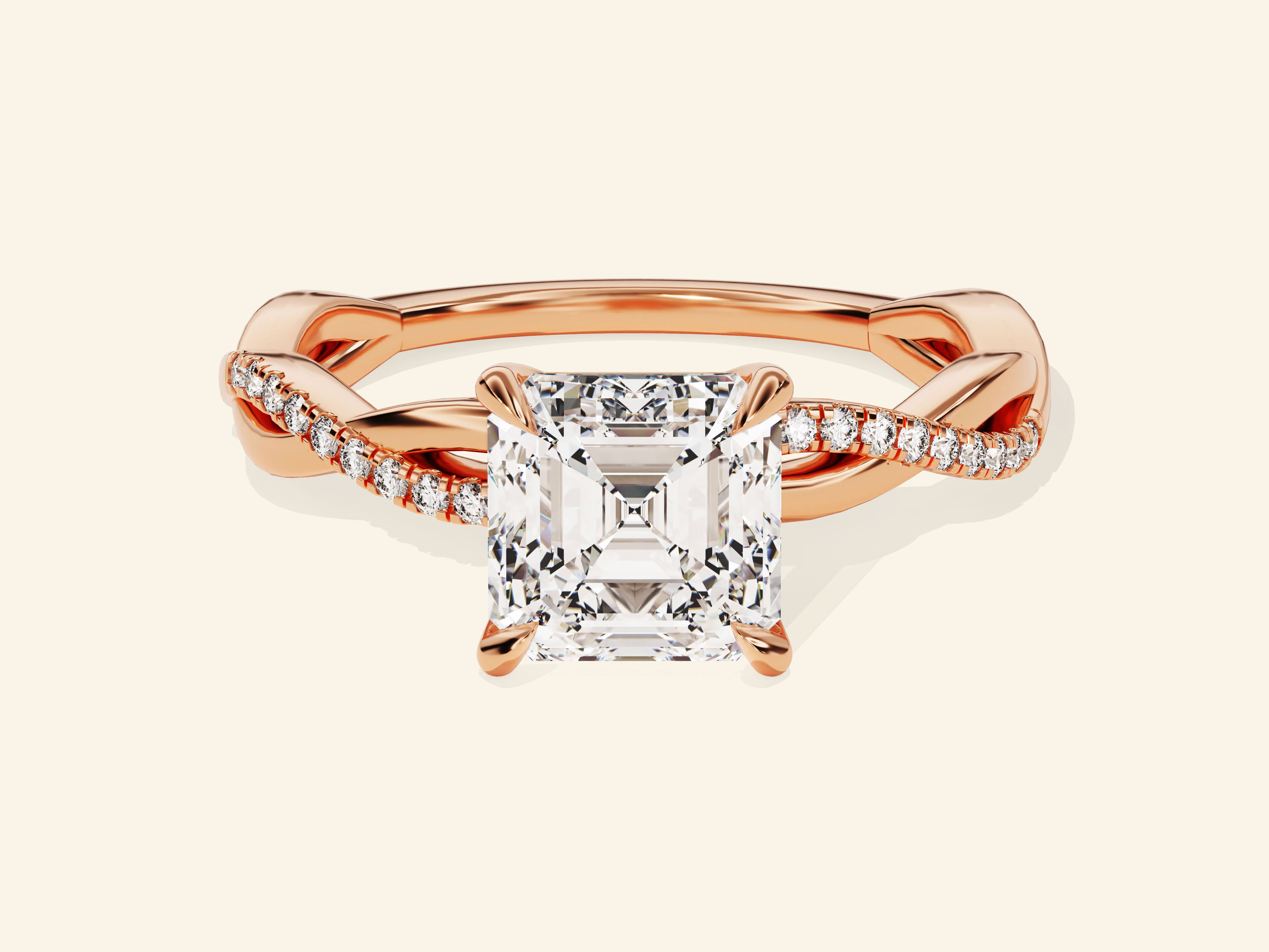 Asscher Twisted Engagement Ring