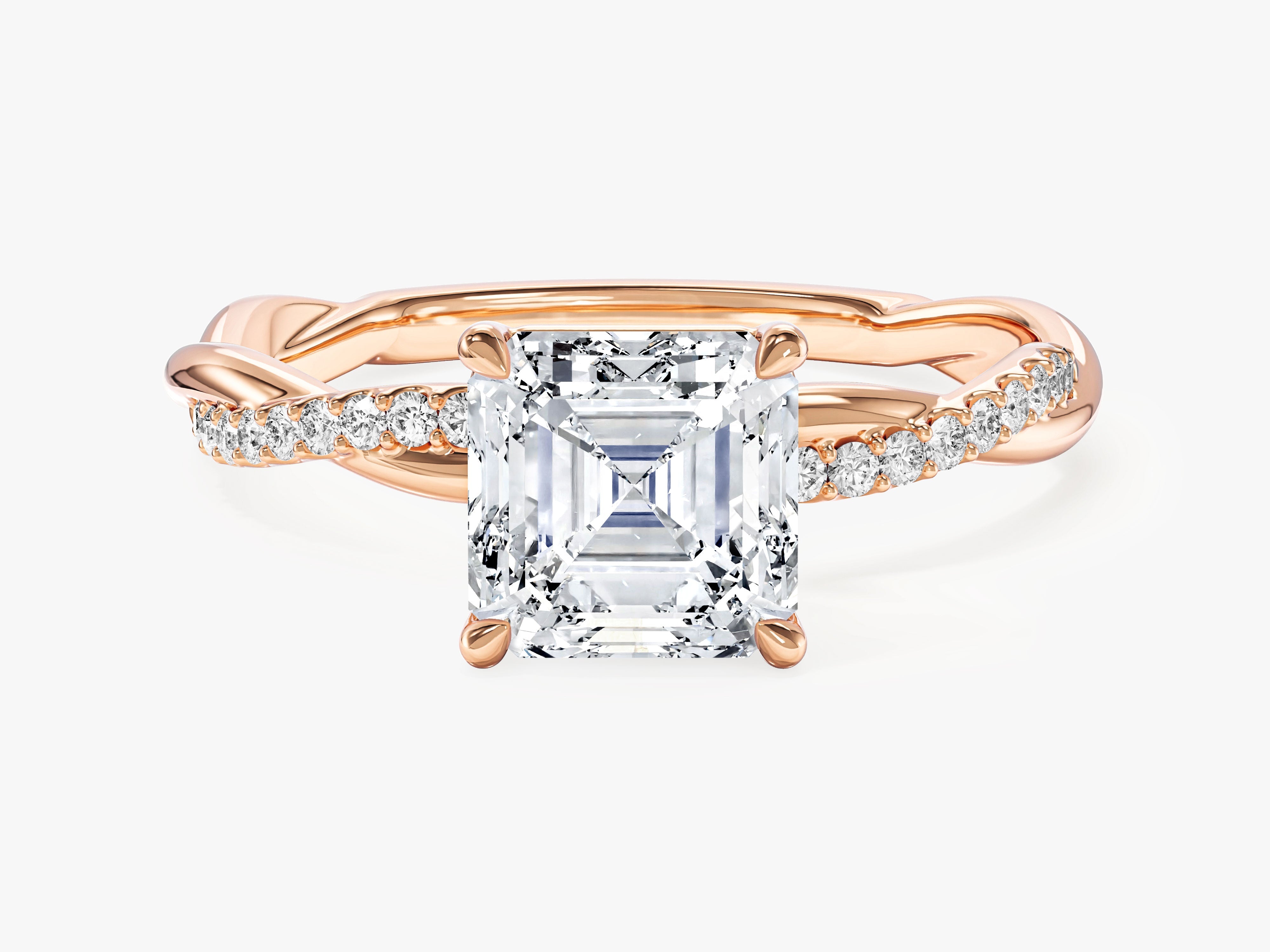 Asscher Twisted Engagement Ring