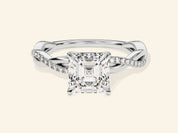 Asscher Twisted Engagement Ring