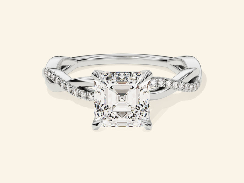 Asscher Twisted Engagement Ring