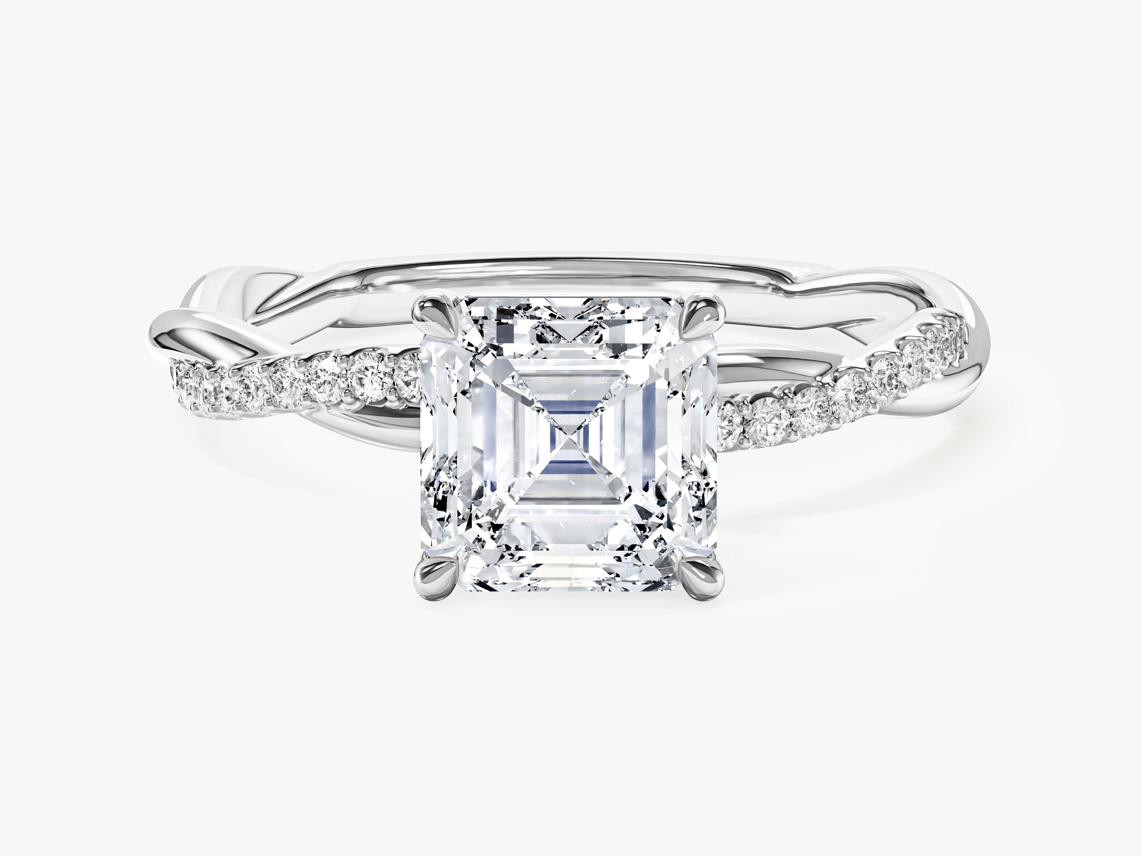 Asscher Twisted Engagement Ring